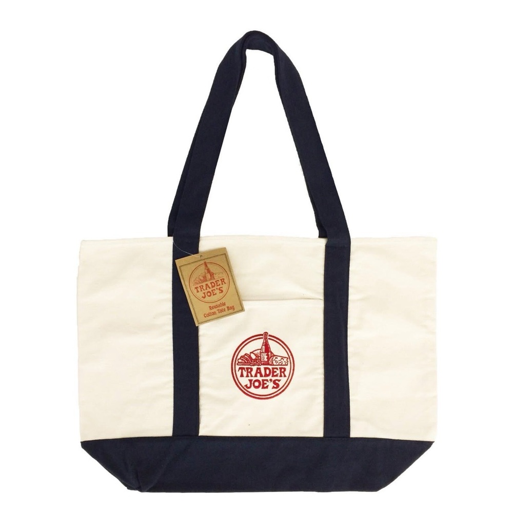 Trader Joe's Canvas Tote Bag Large NWT - Picture 3 of 4